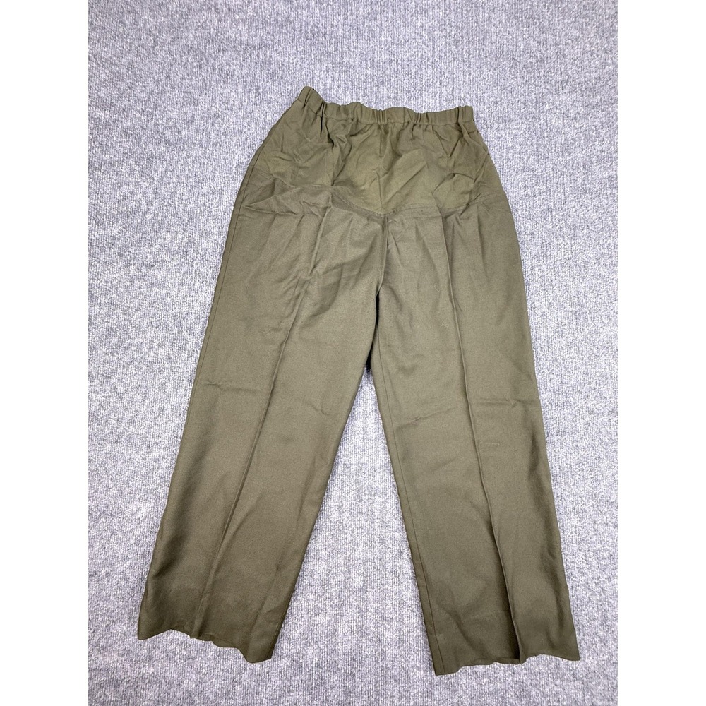 Califashions Dress Pants Womens Medium Green Maternity Wool Blend USMC